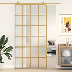 vidaXL Porte coulissante doré 102,5x205 cm verre ESG dépoli aluminium