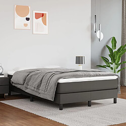 vidaXL Sommier à lattes de lit avec matelas Gris 120x200 cm Similicuir 