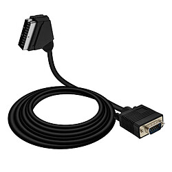 Câble Vidéo VGA Mâle vers Peritel Mâle 1.8m, LinQ - Noir