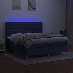 Avis Maison Chic Lit adulte- Lit + matelas + LED,Sommier à lattes de lit matelas et LED Bleu 180x200 cm Tissu -GKD73982