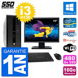 PC Tour HP EliteDesk 800 G1 Ecran 19" i3-4130 RAM 16Go SSD 480Go Windows 10 Wifi · Occasion 