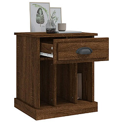 Maison Chic Table de chevet Table de Nuit Meuble de Rangement chêne marron 43x36x50 cm pas cher