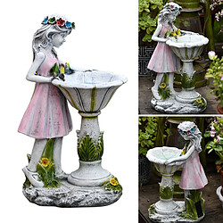 Avis Résine Jardin Statue Art Décorations Extérieures, Solaire Fille Sculpture LED Lumière Collectibles Sculpture, pelouse à l'extérieur Patio Cour Porche,