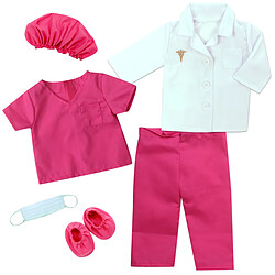 Teamson Kids Tenue de médecins de poupée 6 pièces de Sophia avec ensembles d'accessoires et de chaussures de poupée