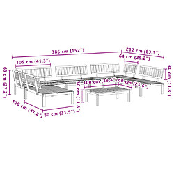 vidaXL Salon palette de jardin 6 pcs bois d'acacia massif pas cher