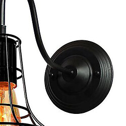 Avis Universal Lampe murale à LED vintage Applique murale industrielle à loft noir E27 Abat-jour en fer simple Enveloppe Garde Fixture d'éclairage intérieur (G)