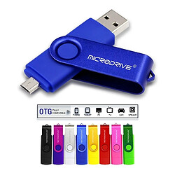 Wewoo Clé USB MicroDrive 64 Go USB 2.0 pour téléphone et ordinateur Double disque rotatif OTG Metal U noir pas cher