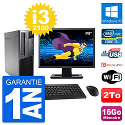 PC Lenovo M82 SFF Ecran 19" Intel i3-2100 RAM 16Go Disque 2To Windows 10 Wifi - Occasion