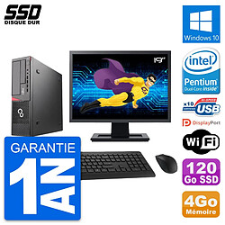 PC Fujitsu E720 E85+ DT Ecran 19" Intel G3220 RAM 4Go SSD 120Go Windows 10 Wifi - Occasion