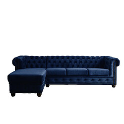 Lisa Design William - canapé Chesterfield d'angle gauche - 4 places - en velours pas cher