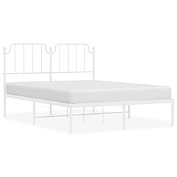 Maison Chic Cadre/structure de lit métal et tête de lit pour adulte - Lit Moderne Chambre blanc 140x190 cm -MN24690