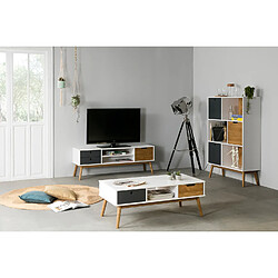 Acheter Vs Venta-Stock Meuble TV LETI 1 porte et 2 tiroirs Blanc et Gris Anthracite.