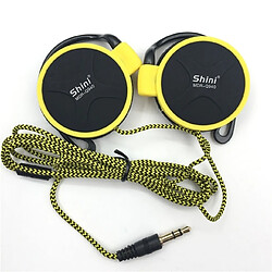 Wewoo Ecouteurs 3.5mm Super Bass EarHook écouteur pour lecteur MP3 ordinateur portable (jaune sans micro) 