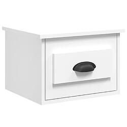 vidaXL Table de chevet murale blanc 41,5x36x28 cm