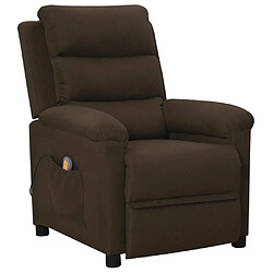 vidaXL Fauteuil de massage Marron foncé Tissu 