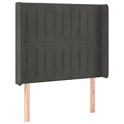 Avis Maison Chic Tête de lit scandinave à LED,meuble de chambre Gris foncé 103x16x118/128 cm Velours -MN94532