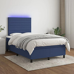 Sommier à lattes,Cadre à lattes de lit et matelas et LED pour Adulte Bleu 120x200 cm Tissu -MN81608