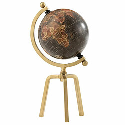 Paris Prix Globe sur Pied Déco Trépied 39cm Or & Noir 