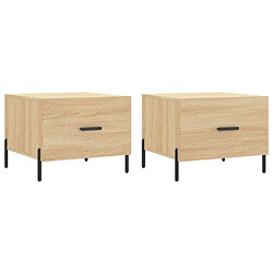 vidaXL Tables basses 2 pcs chêne sonoma 50x50x40 cm bois d'ingénierie