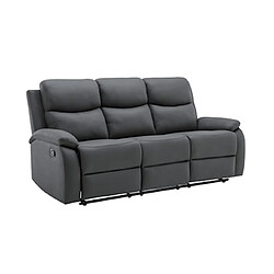 Mes Ensemble 2 canapés + fauteuil relax manuel en PU anthracite - ZOLARA