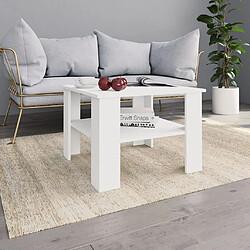 vidaXL Table basse Blanc 60x60x42 cm Bois d’ingénierie