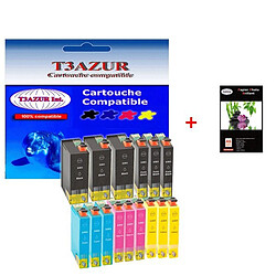 T3Azur 15 cartouches d'encre compatibles 33XL pour Epson Expression Premium XP-630 +10f PPA6 