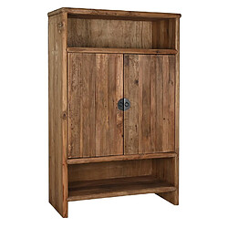 Pegane Armoire de rangement avec 2 portes en bois coloris marron - Longueur 100 x Profondeur 45 x Hauteur 160 cm 