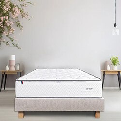 LUXURY LITERIE Ensemble matelas Iris 140x200 cm + sommier beige ep20cm