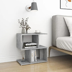 vidaXL Table de chevet gris béton 50x30x51,5 cm bois d'ingénierie