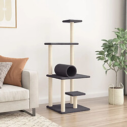 Avis Arbre à chat avec griffoirs,niche pour chat en sisal gris foncé 136 cm -MN76890