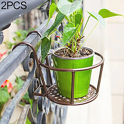 Wewoo 2 étagères de plantes en pot de balustrade fer métal avec support à pots de fleurs suspendu bronze 