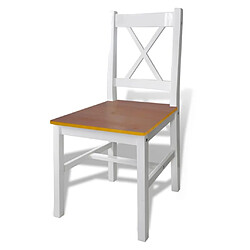 Acheter Ensemble salle à manger de jardin 5 pcs,Table et chaise à dîner Marron et blanc -MN47219