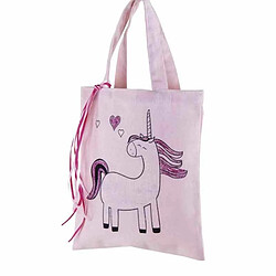 Rayher Sac en coton rose 25 x 20 cm - licorne