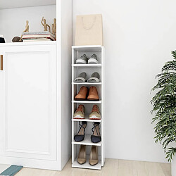 vidaXL Armoire à chaussures Blanc 27,5x27x102 cm Bois d'ingénierie 