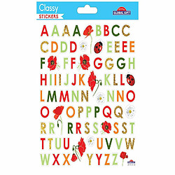 Youdoit 86 Autocollants - Alphabet - Coccinelle et coquelicot