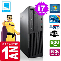 PC Lenovo M92p SFF Core I7-2600 Ram 16Go Disque 500 Go Graveur DVD Wifi W7 · Occasion 