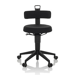 Tabouret de travail / chaise d'équilibre TOP WORK FLEX Tissu noir hjh OFFICE