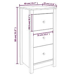 vidaXL Buffets 2 pcs Gris 40x35x80 cm Bois massif de pin pas cher