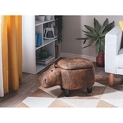 Beliani Tabouret enfant en cuir PU marron HIPPO