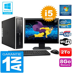 PC HP Compaq 8300 SFF Core I5-2400 Ram 8Go Disque 2 To Wifi W7 Ecran 22" · Occasion 