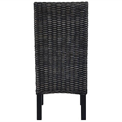 Acheter vidaXL Chaises à manger lot de 2 noir rotin kubu et bois de manguier