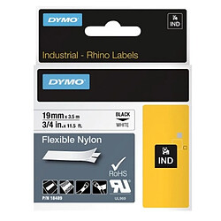 DYMO Ruban nylon continu pour étiqueteuse Rhino 4200, largeur 12 mm, longueur 3,5 m, noir sur blanc 