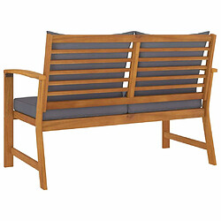 Acheter Maison Chic Banc de jardin | Banquette de jardin | Chaise Relax et coussin gris foncé 120cm Bois solide d'acacia -MN61293