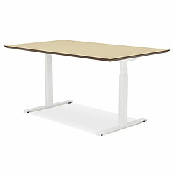 Paris Prix Bureau Électronique Ergonomique Kio 150cm Chêne & Blanc pas cher