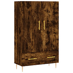 vidaXL Buffet haut chêne fumé 69,5x31x115 cm bois d'ingénierie