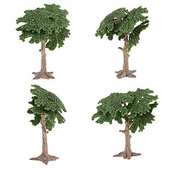 4pcs Arbres en Plastique Modèle Props Mini Bonsaï pour L'architecture Wargame Parc Paysages Ferroviaire - 10cm Modèle Arbres Paysage Modèle Aquarium Dollhouse