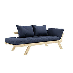 Avis Inside 75 Banquette méridienne futon BEBOP pin naturel coloris bleu marine couchage 75*200 cm.