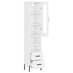 Acheter Maison Chic Buffet,Meuble de Rangement,commode pour salon,Cuisine Blanc brillant 34,5x34x180 cm Bois d'ingénierie -MN13642