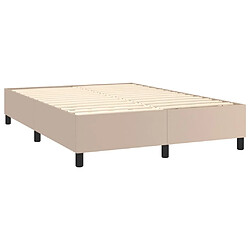 Acheter vidaXL Sommier à lattes de lit avec matelas LED Cappuccino 140x190 cm