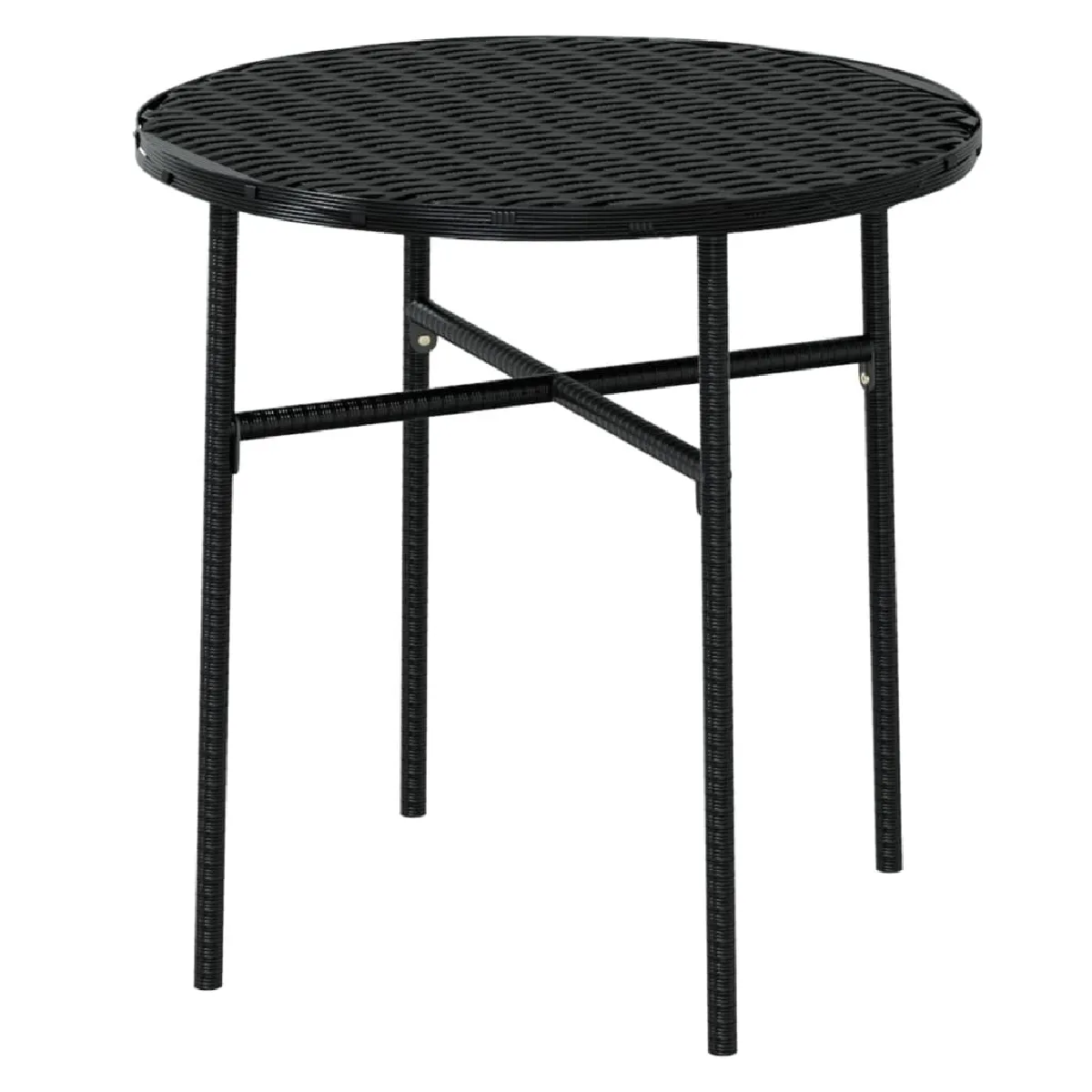 Maison Chic Mobilier à dîner 3 pcs de jardin - Ensemble table et chaises d'extérieur - Salon/Mobilier de jardin classique Résine tressée Noir -MN55095 pas cher